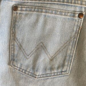 Wrangler Light Blue Denim Jeans with Natural Topstitching